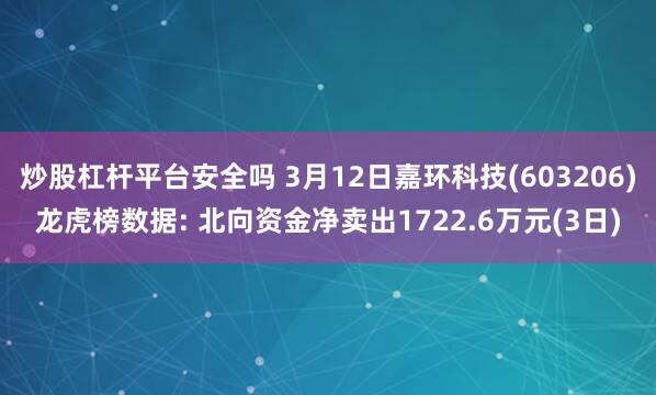 炒股杠杆平台安全吗 3月12日嘉环科技(603206)龙虎榜数据: 北向资金净卖出1722.6万元(3日)